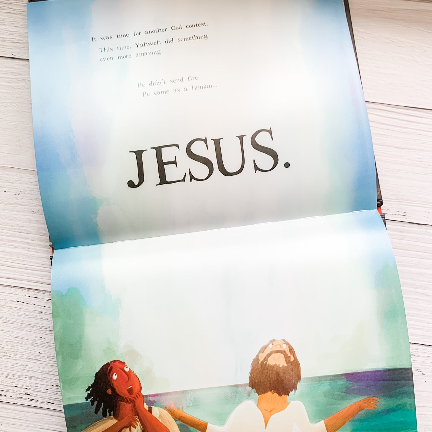 The God Contest Christian children’s Bible storybook – Elijah and Jesus story about God’s power, victory, and love.