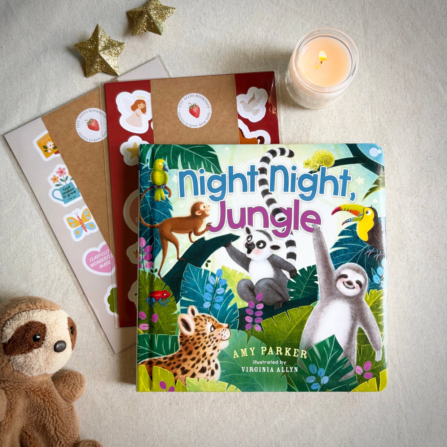 Bedtime Blessings Bundle – Christian bedtime gift set with Night Night, Jungle and faith sticker packs for children.