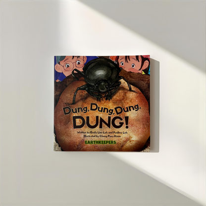 Dung Dung Dung Dung children’s book – story about dung beetles, nature, and caring for the environment.