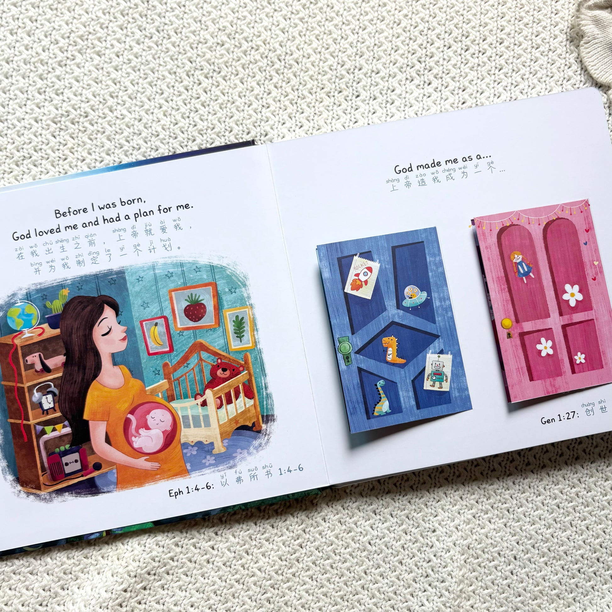 A bilingual lift-the-flap board book (English & Chinese) that teaches little ones how God made their bodies