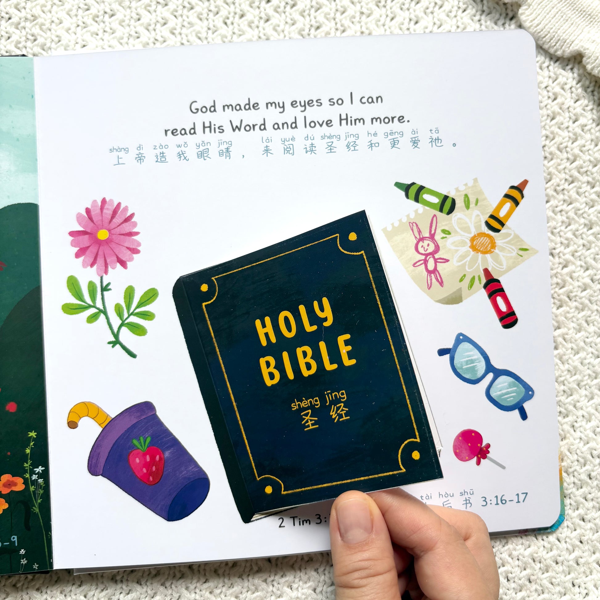 A bilingual lift-the-flap board book (English & Chinese) that teaches little ones how God made their bodies