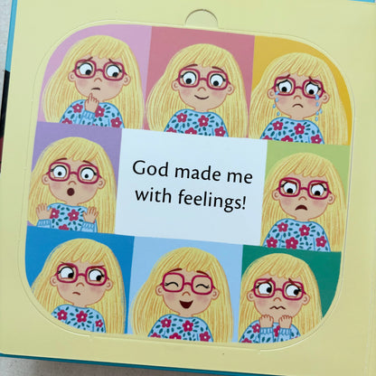 What Are Feelings For? Christian lift-the-flap board book for toddlers – faith-based story about emotions and God’s care.