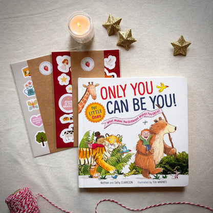 Wonderfully Made Bundle – Christian children’s gift set with Only You Can Be You and faith sticker packs.