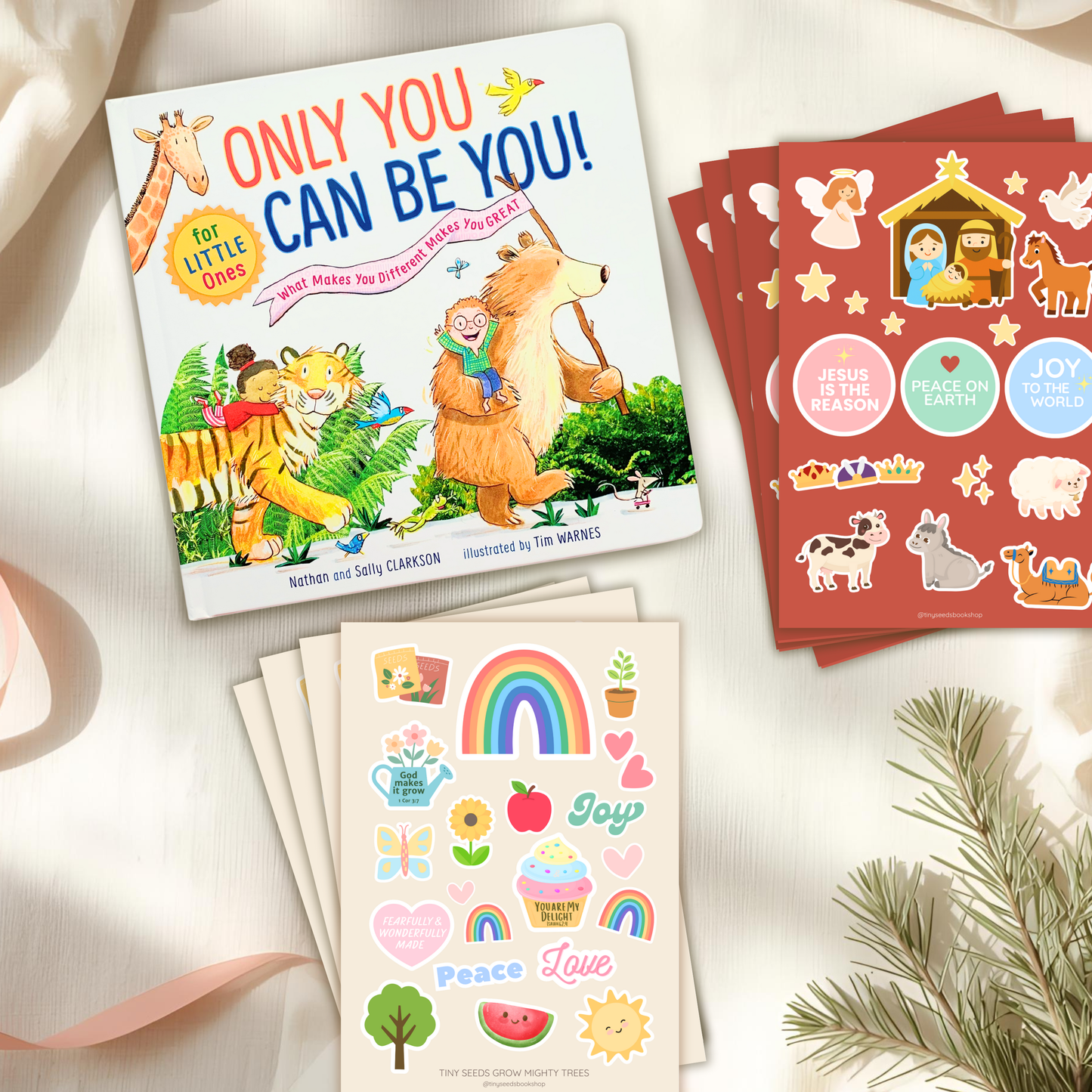 Wonderfully Made Bundle – Christian children’s gift set with Only You Can Be You and faith sticker packs.