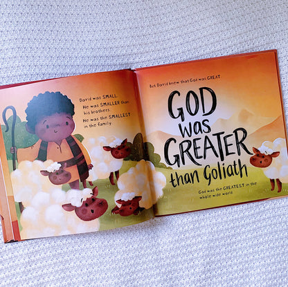 David and the Very Big Giant Christian children’s Bible storybook – story of David and Goliath, courage, and trust in God.