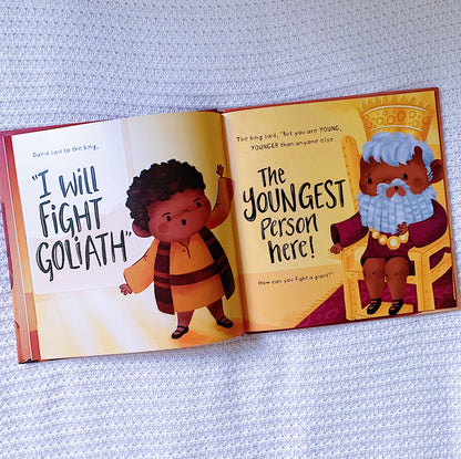 David and the Very Big Giant Christian children’s Bible storybook – story of David and Goliath, courage, and trust in God.