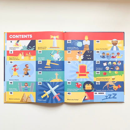 Bible infographics book for kids — Light and Dark, Heroes and Villains