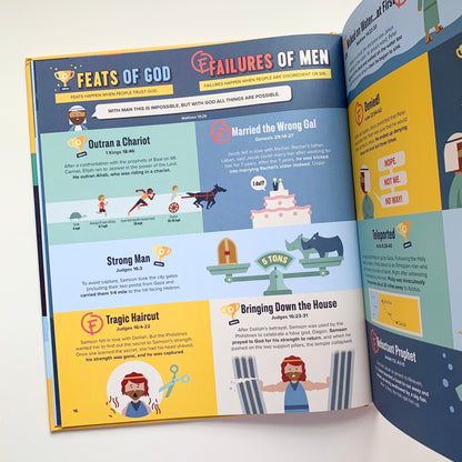 Bible infographics book for kids — Light and Dark, Heroes and Villains