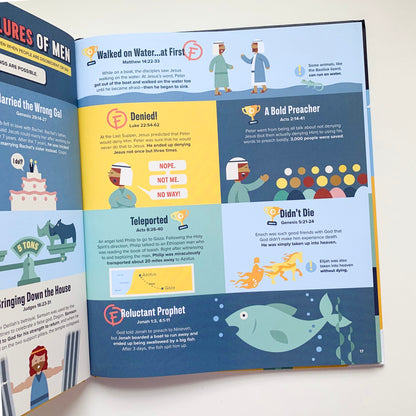 Bible infographics book for kids — Light and Dark, Heroes and Villains