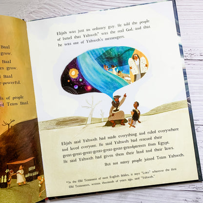 The God Contest Christian children’s Bible storybook – Elijah and Jesus story about God’s power, victory, and love.