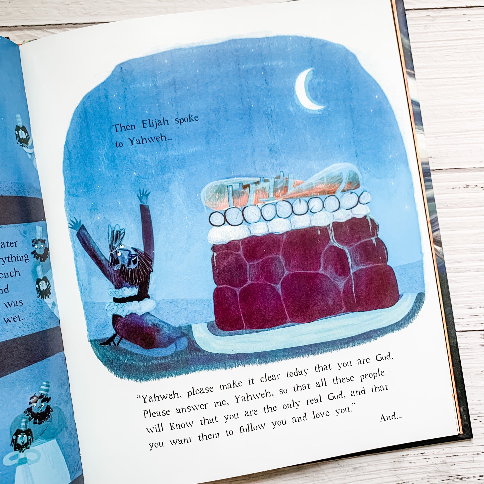 The God Contest Christian children’s Bible storybook – Elijah and Jesus story about God’s power, victory, and love.