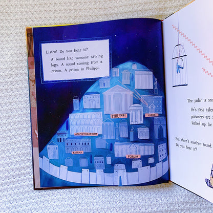 The Prisoners, the Earthquake, and the Midnight Song children’s Bible storybook – story of Paul and Silas in Acts 16.