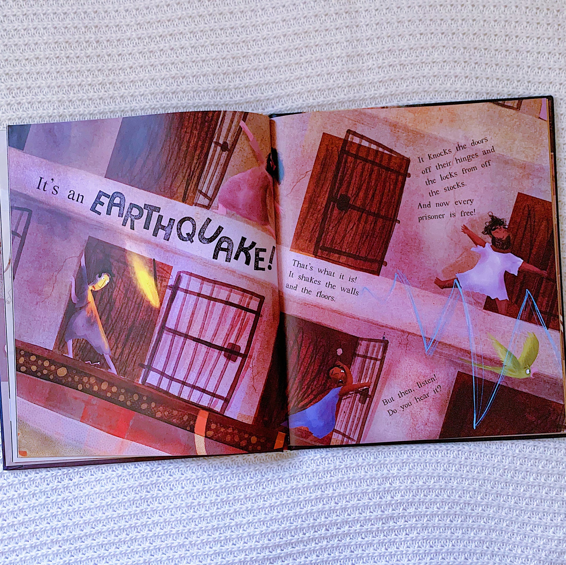 The Prisoners, the Earthquake, and the Midnight Song children’s Bible storybook – story of Paul and Silas in Acts 16.