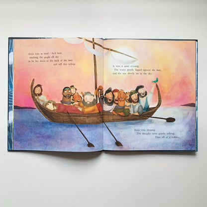 The Storm That Stopped Christian children’s Bible storybook – Jesus calms the storm and shows His power and love.