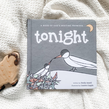 Tonight Christian bedtime board book – faith-based story about God’s peace, love, and protection for babies and toddlers.